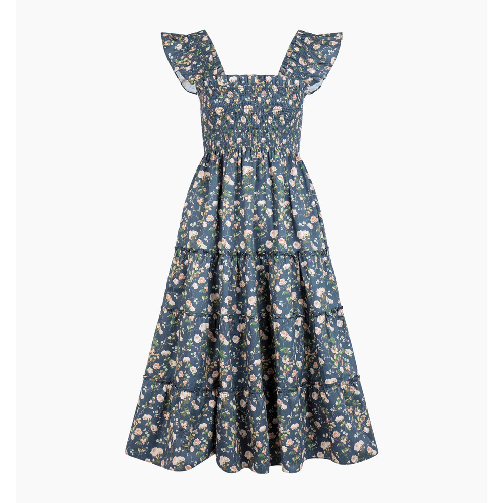 Hill House Blue Floral Midi Dress